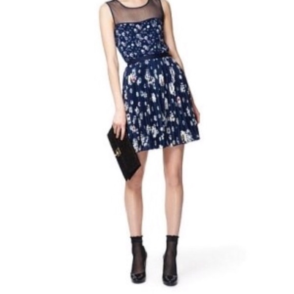 SOLD - Jason Wu Navy accordion floral skirt. Sz 2. - Picture 3 of 5